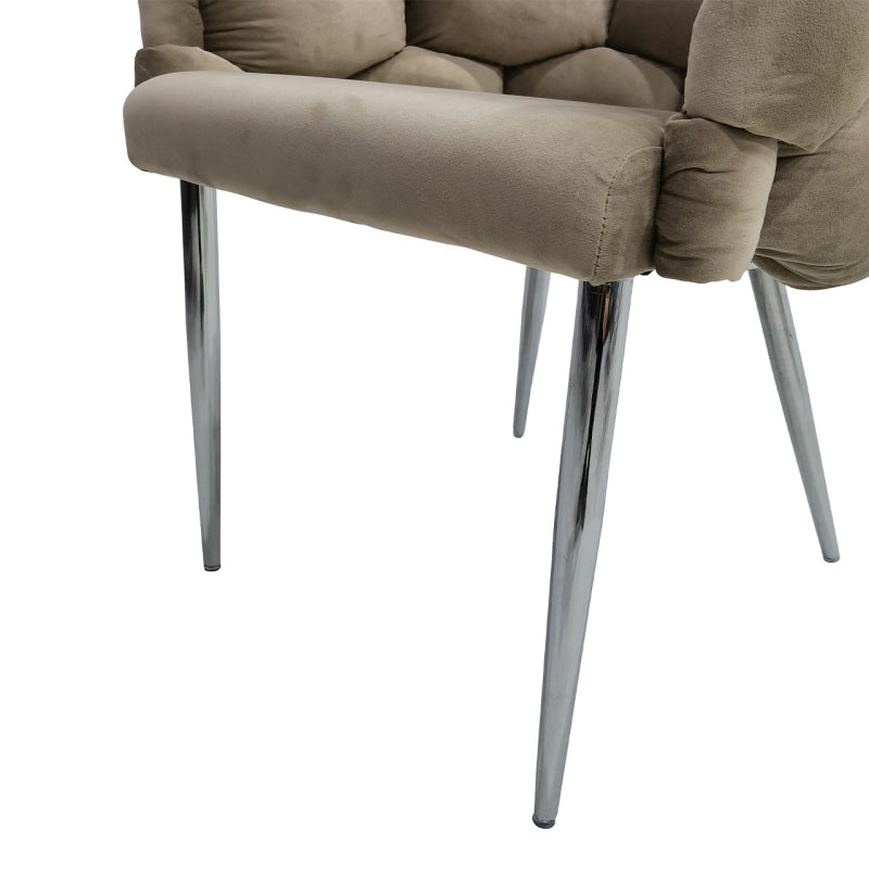 Margaux Taupe Velvet with Chrome Legs Dining Chair