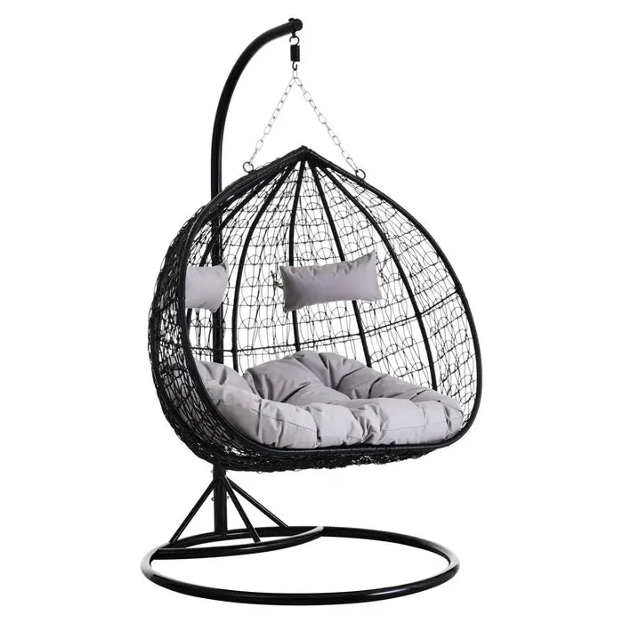 Goa Double Black Hanging Chair With Round Base