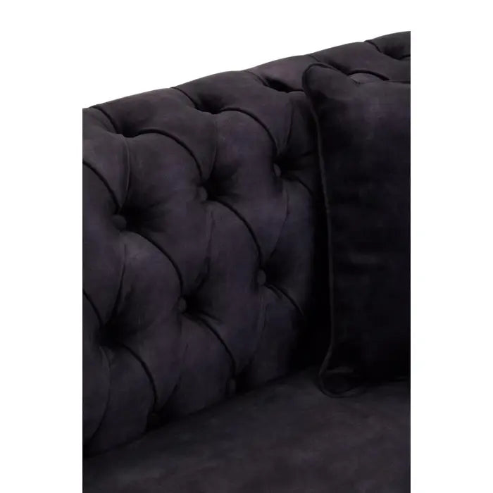 Sabina Three Seat Grey Velvet Sofa