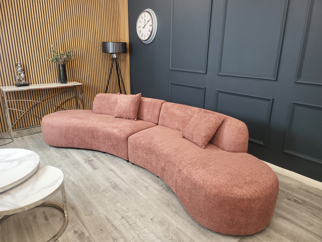 Curved Cinema Boucle Sofa