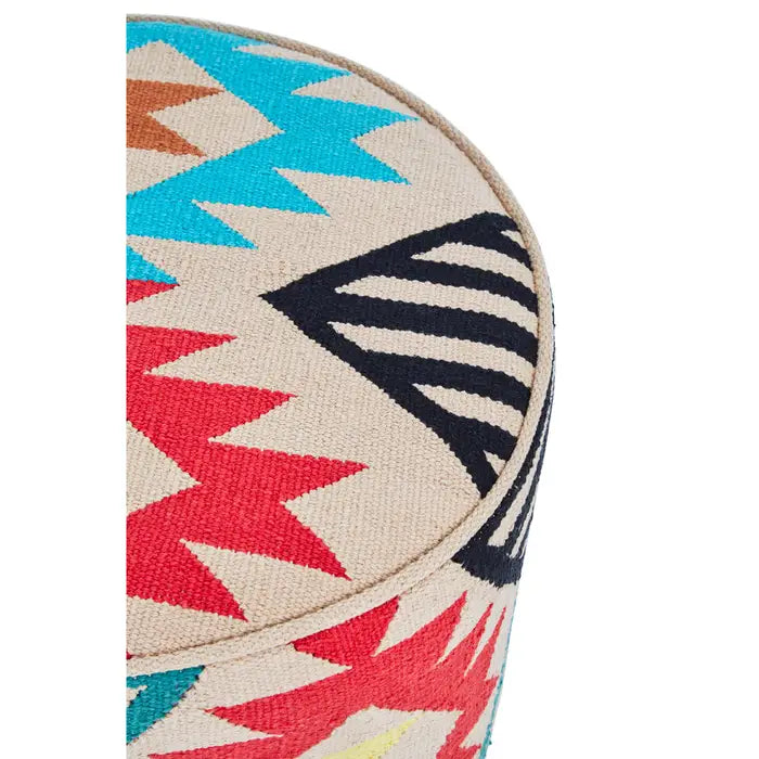 Multi Coloured Round Footstool