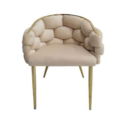 Margaux Cream Velvet with Gold Legs Dining Chair