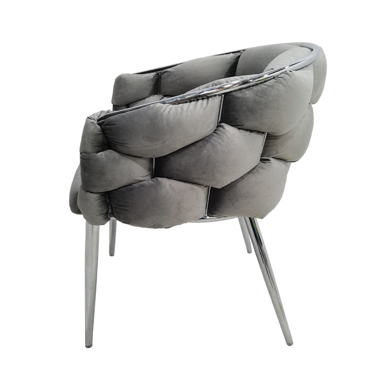 Margaux Grey Velvet with Chrome Legs Dining Chair