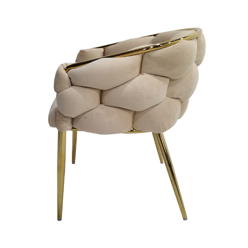 Margaux Cream Velvet with Gold Legs Dining Chair