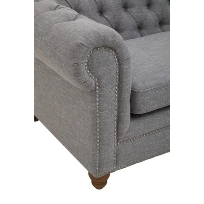 Stella Three Seat Grey Linen Sofa