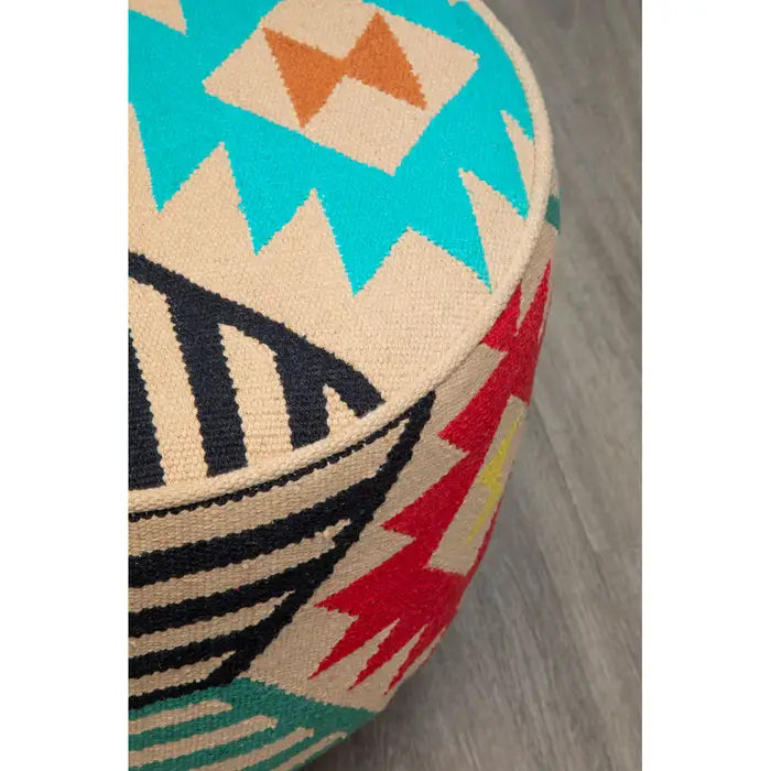 Multi Coloured Round Footstool