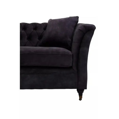 Sabina Three Seat Grey Velvet Sofa