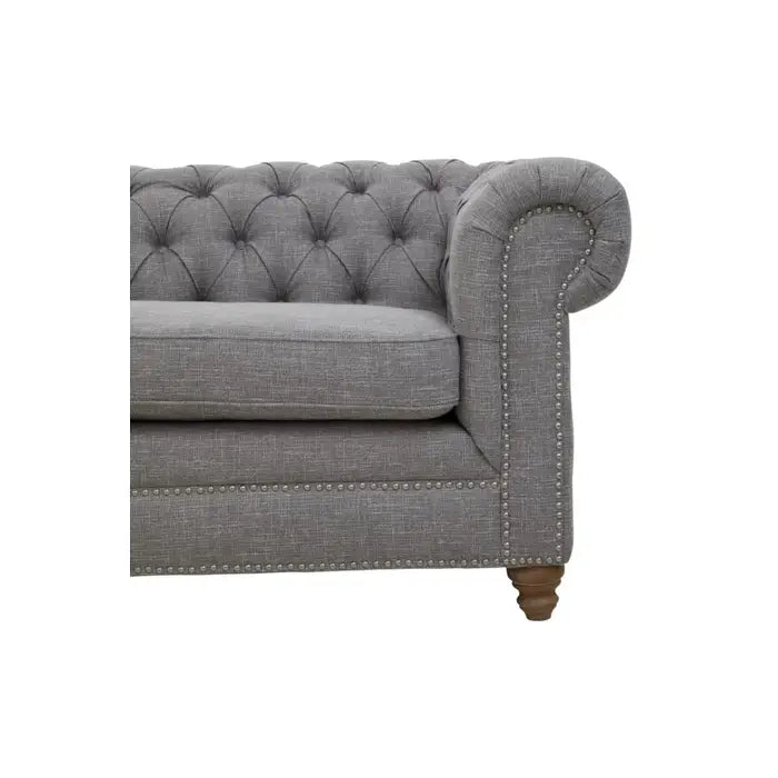 Stella Three Seat Grey Linen Sofa