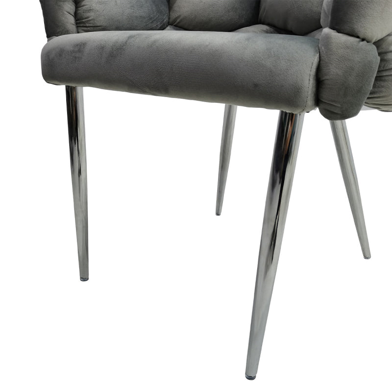 Margaux Grey Velvet with Chrome Legs Dining Chair