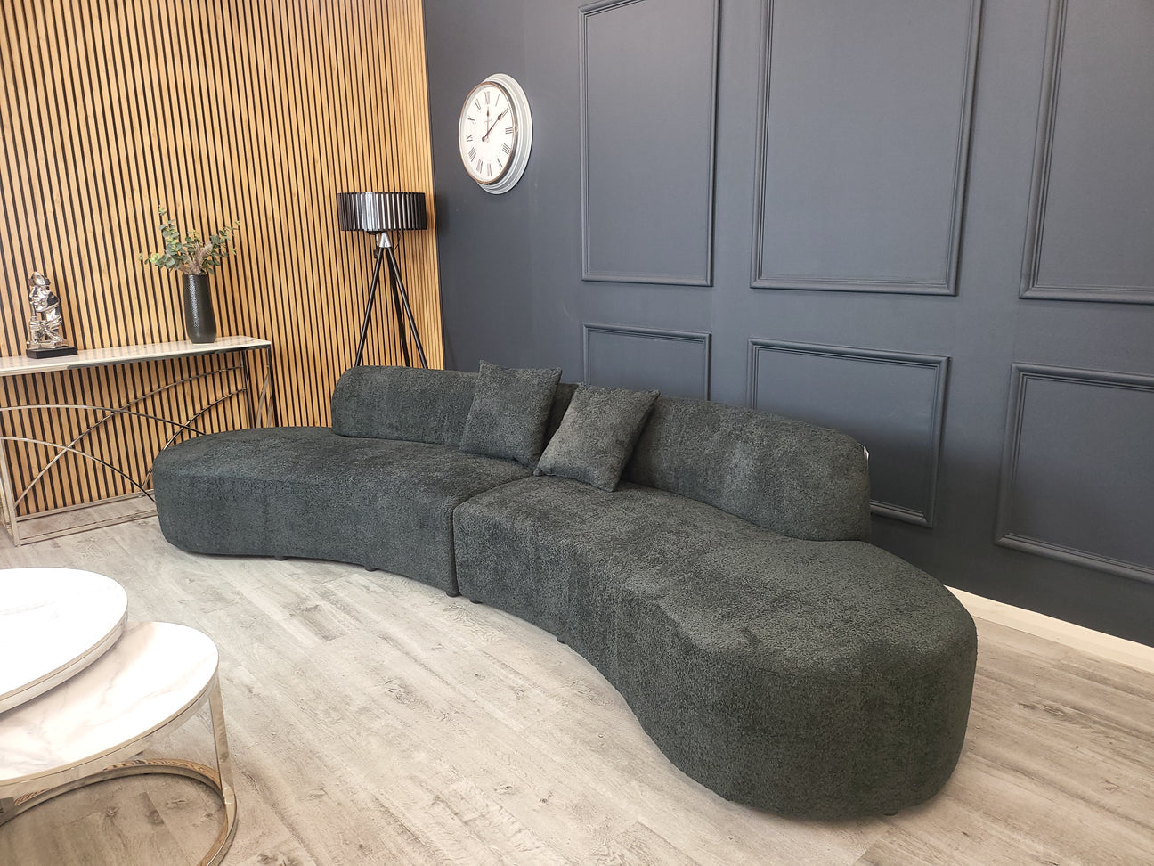 Curved Cinema Boucle Sofa