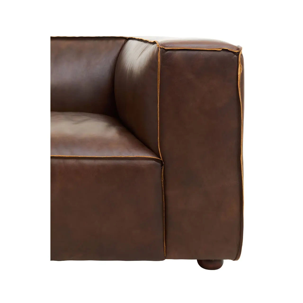 King Seater Mexico Brown Leather Sofa