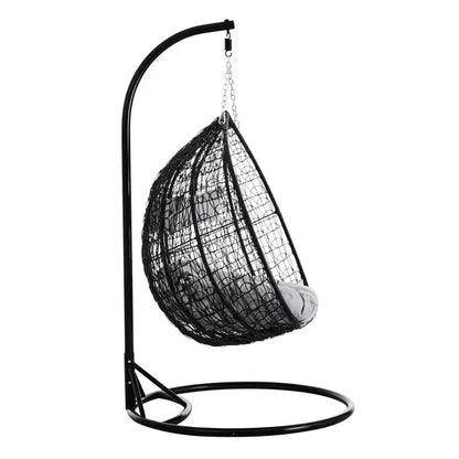 Goa Double Black Hanging Chair With Round Base