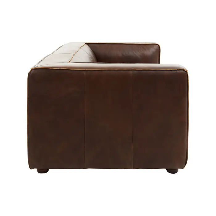 King Seater Mexico Brown Leather Sofa