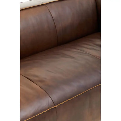 King Seater Mexico Brown Leather Sofa