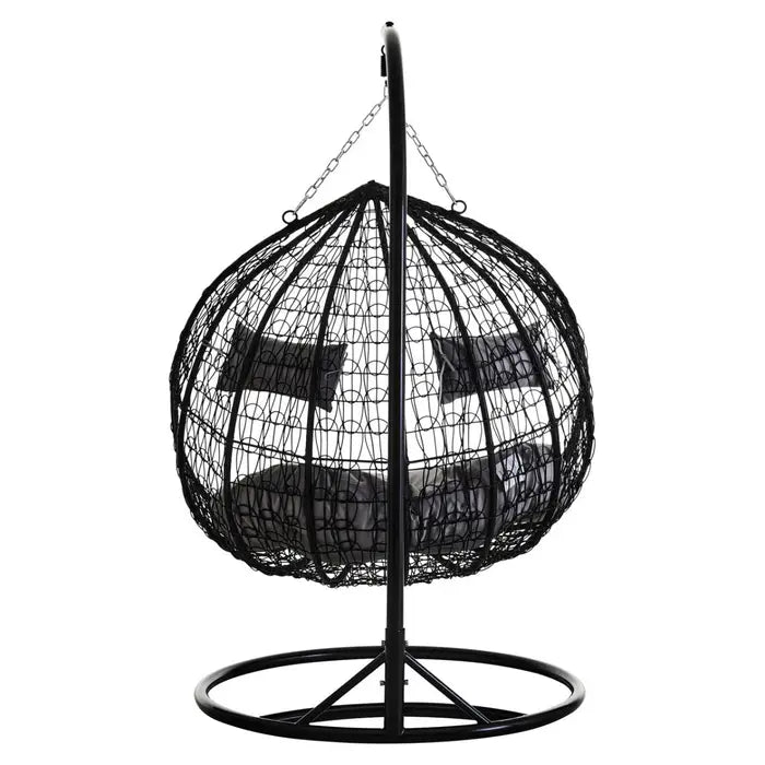 Goa Double Black Hanging Chair With Round Base