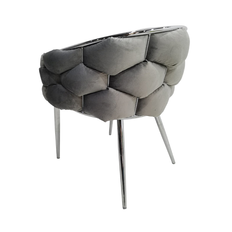 Margaux Grey Velvet with Chrome Legs Dining Chair