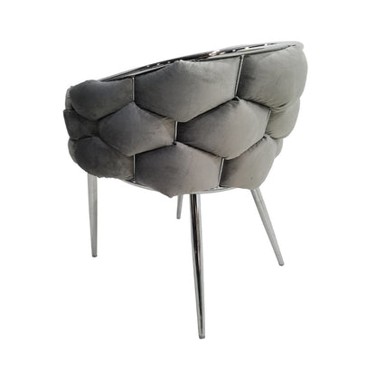 Margaux Grey Velvet with Chrome Legs Dining Chair