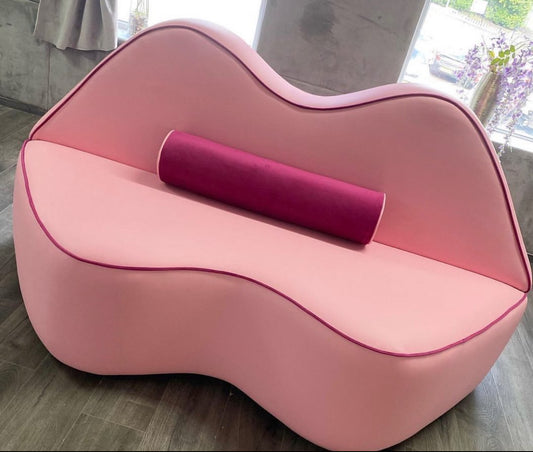 Blush Pink Lippy Sofa With Pink Piping