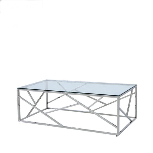 Azari Stainless Steel Metal Coffee Table