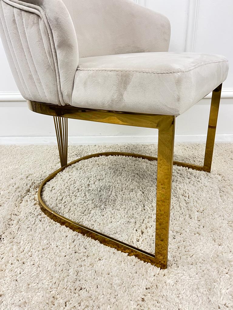 Chelmsford Velvet Dining Chair Gold Base