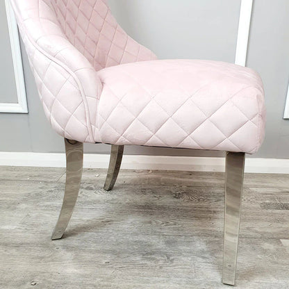 Kate Dining Chair in Pink Velvet