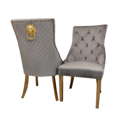 Light Grey Bexie Gold Dining Chair