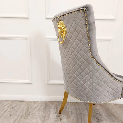 Light Grey Bexie Gold Dining Chair