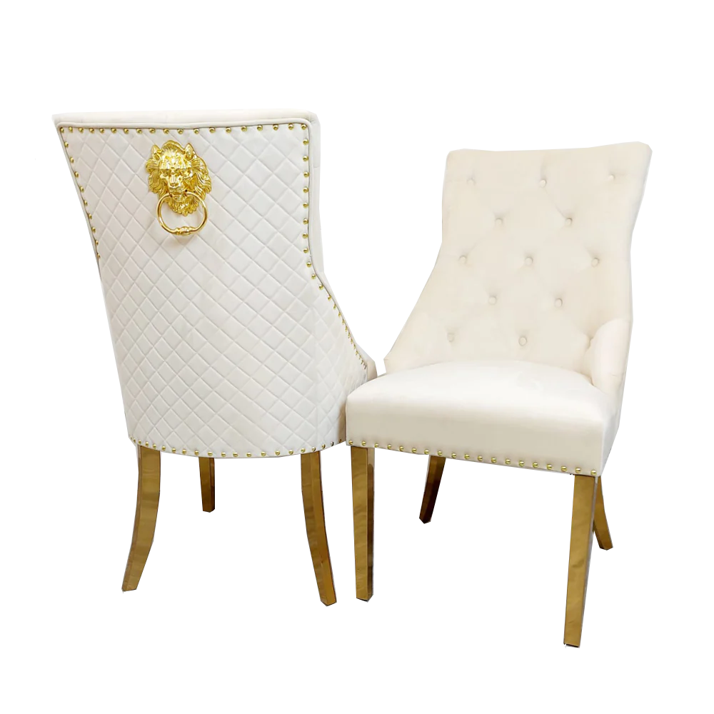 Cream Bexie Gold Dining Chair