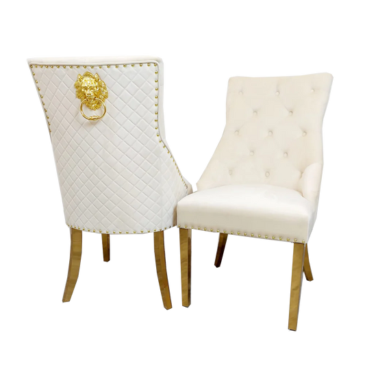 Cream Bexie Gold Dining Chair