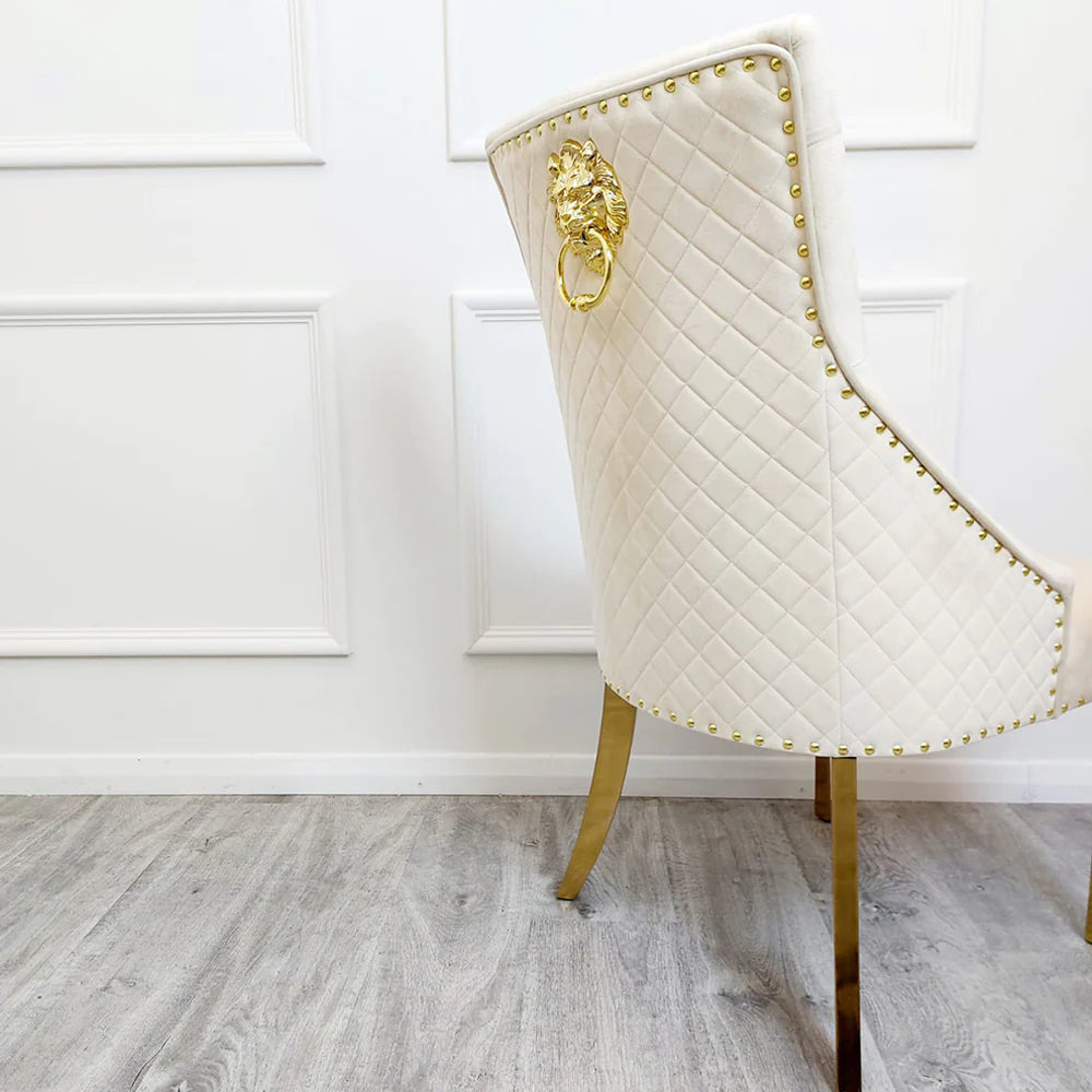 Cream Bexie Gold Dining Chair