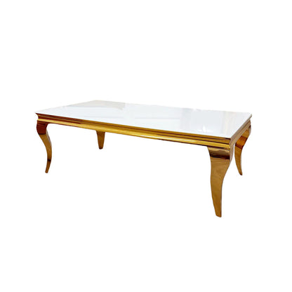 Louis Gold Coffee Table white Glass