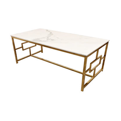 Geek Gold Coffee Table with Polar White Sintered Top