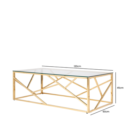 Zaria Gold Metal Coffee Table