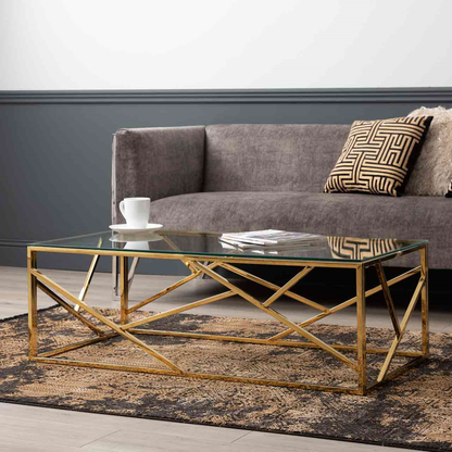 Zaria Gold Metal Coffee Table