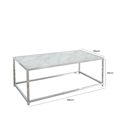 Caria White Marble Effect Coffee Table