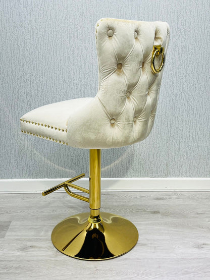 Vouge Cream Ring Knocker Bar Stool