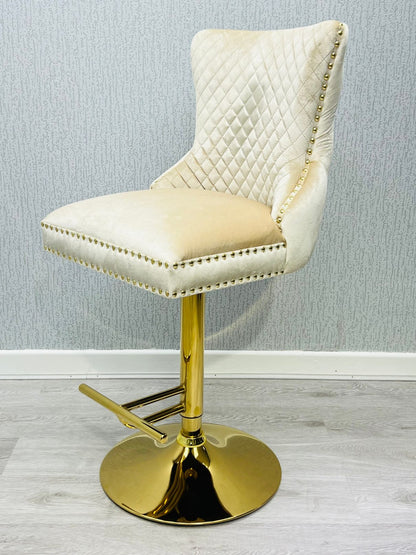 Vouge Cream Ring Knocker Bar Stool