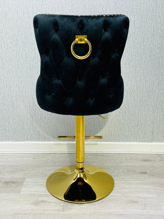 Vouge Black Ring Knocker Bar Stool