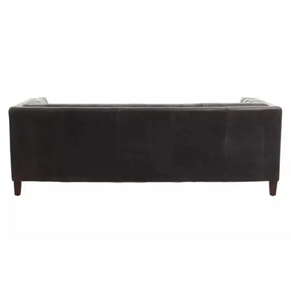 King Three Seater Tufted Back Leather Sofa