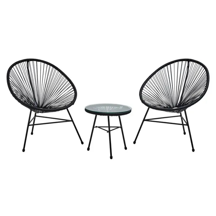 Miami Grey Rattan 3 Piece Patio Set