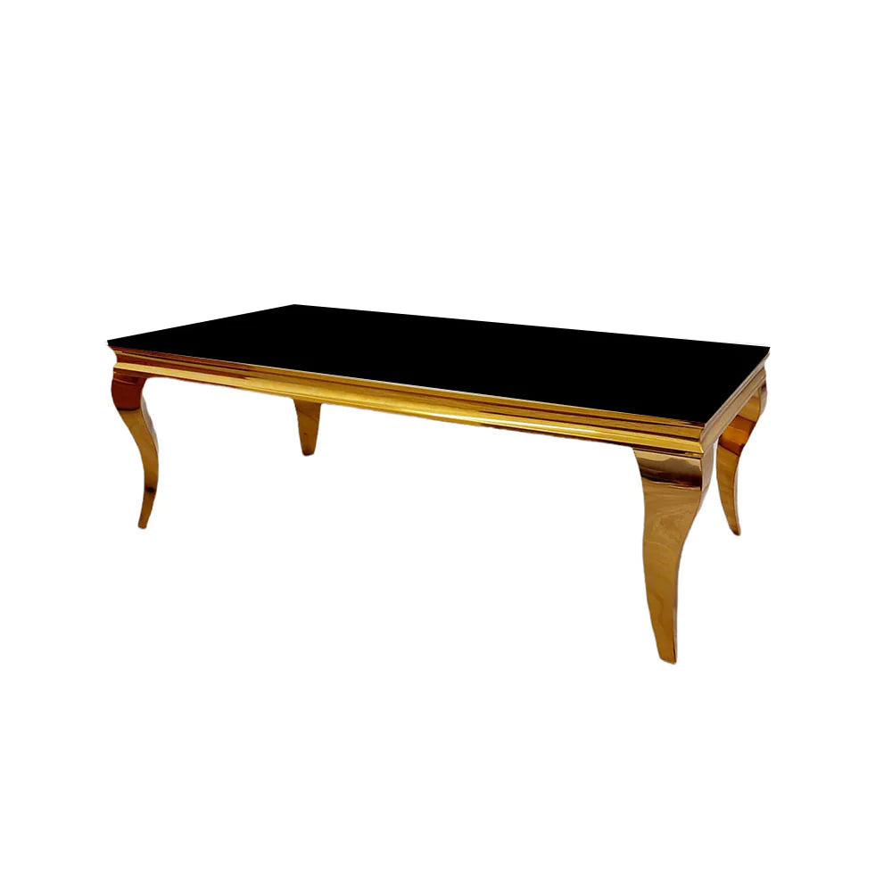 Louis Gold Coffee Table Black Glass