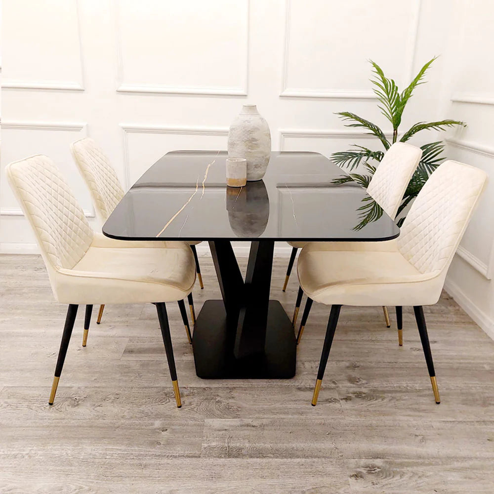 Aplex 1.6 Black Dining Table with Black Sintered Stone