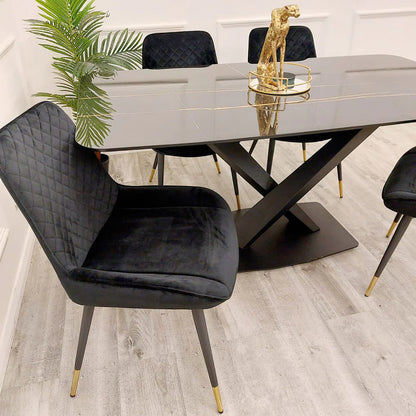 Aplex 1.6 Black Dining Table with Black Sintered Stone