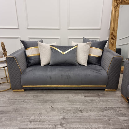 Empire 3 & 2 Seater Gold Sofa Set