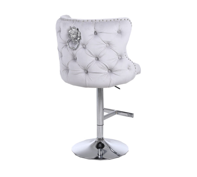 Valentino Button Back Lion Knocker Bar Stool