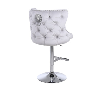 Valentino Button Back Lion Knocker Bar Stool