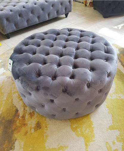 Round Harley Button Footstool